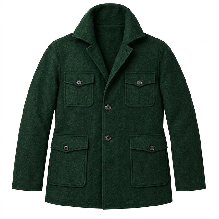 Męska kurtka typu field jacket z czterema kieszeniami z patkami-Jackets for men-Olave