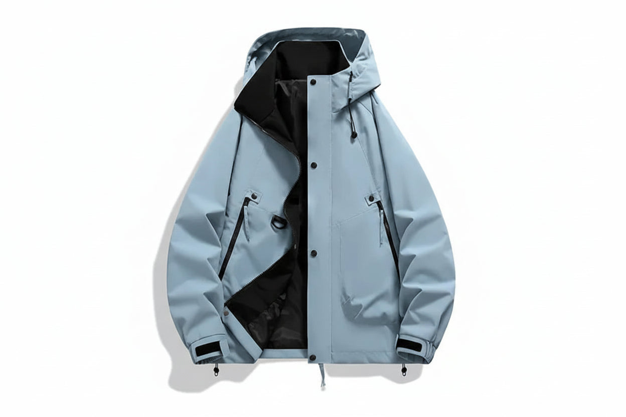 Męska kurtka z kapturem i kieszeniami zapinanymi na zamek błyskawiczny-Olave