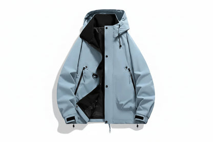 Męska kurtka z kapturem i kieszeniami zapinanymi na zamek błyskawiczny-Olave