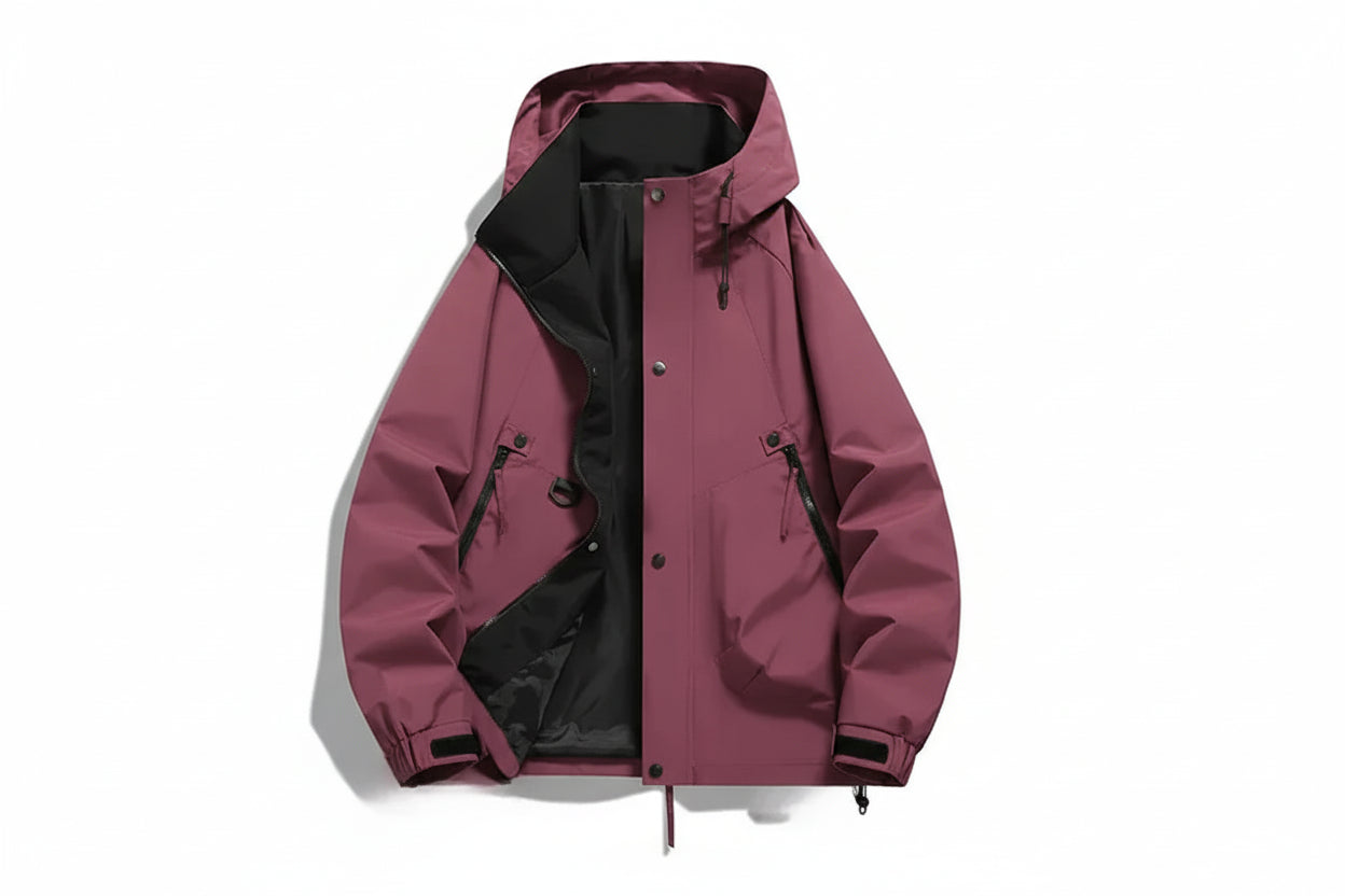 Męska kurtka z kapturem i kieszeniami zapinanymi na zamek błyskawiczny-Olave