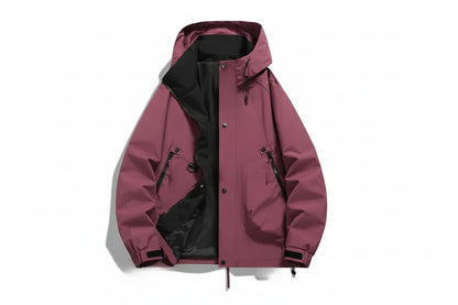 Męska kurtka z kapturem i kieszeniami zapinanymi na zamek błyskawiczny-Olave