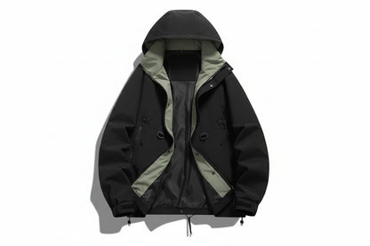 Męska kurtka z kapturem i kieszeniami zapinanymi na zamek błyskawiczny-Olave