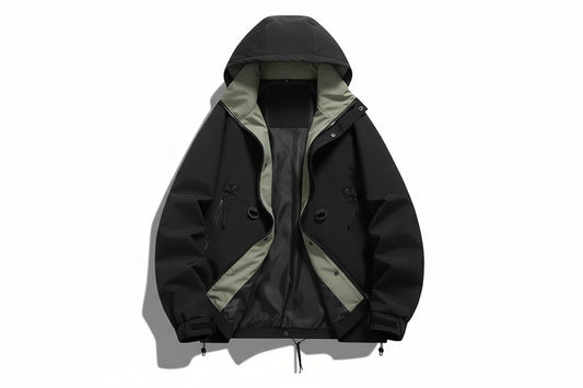 Męska kurtka z kapturem i kieszeniami zapinanymi na zamek błyskawiczny-Olave