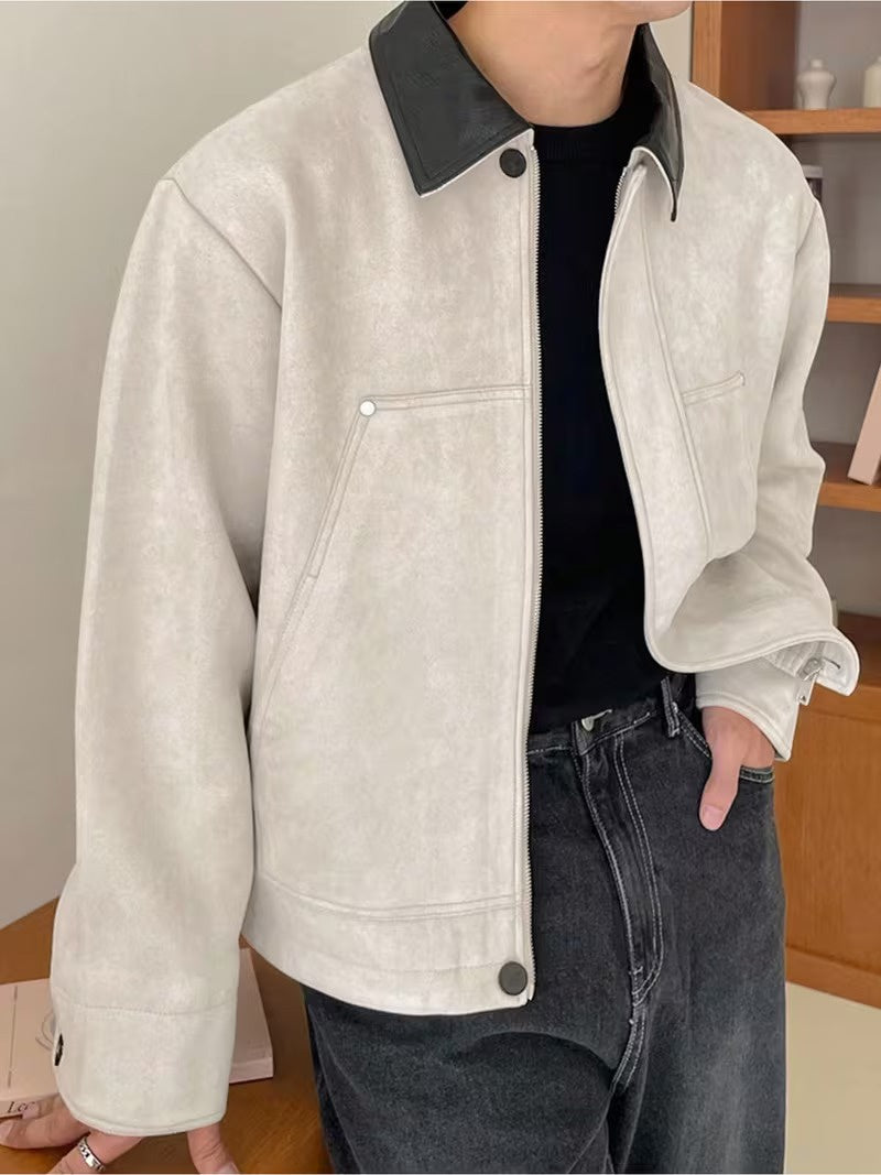 Męska Kurtka Z Kontrastowym Kołnierzem-Olave