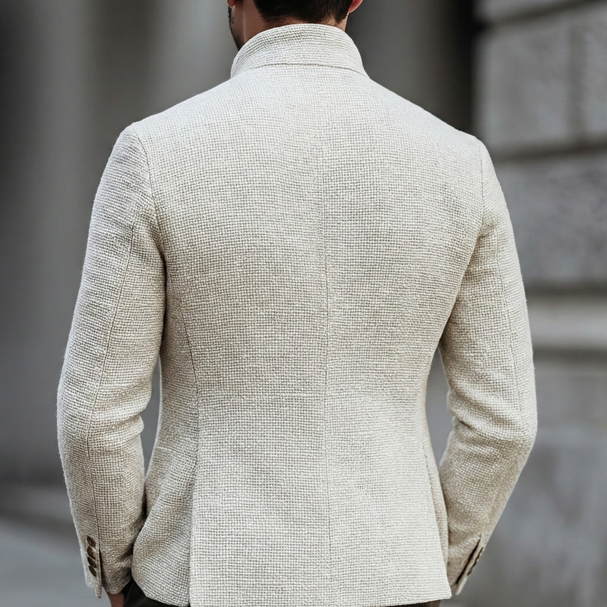 Męska kurtka z teksturowanym kołnierzem typu stójka-Jackets for men-Olave