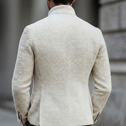 Męska kurtka z teksturowanym kołnierzem typu stójka-Jackets for men-Olave
