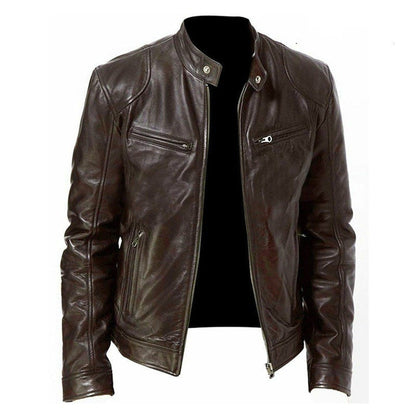 Męska kurtka zapinana na zamek z kołnierzem stojącym i wieloma kieszeniami na zamek-Jackets for Men-Olave