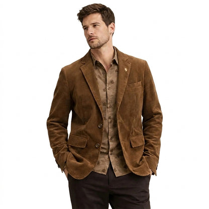 Męska marynarka sztruksowa zapinana na guziki-Blazer for men-Olave