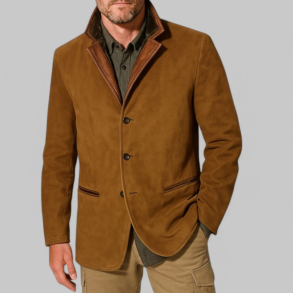 Męska marynarka typu field blazer z kontrastowym kołnierzem-Blazer for men-Olave