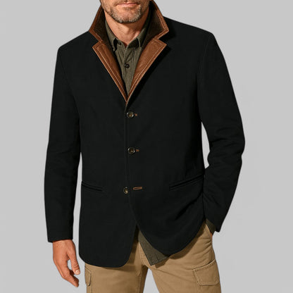 Męska marynarka typu field blazer z kontrastowym kołnierzem-Blazer for men-Olave