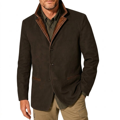 Męska marynarka typu field blazer z kontrastowym kołnierzem-Blazer for men-Olave