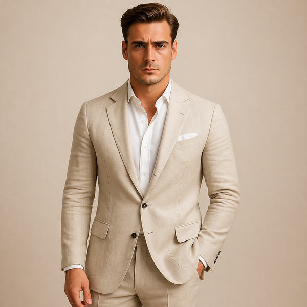 Męska Marynarka z Klapami, Jednorzędowym Zapięciem i Kieszeniami z Patką-Blazers for Men-Olave
