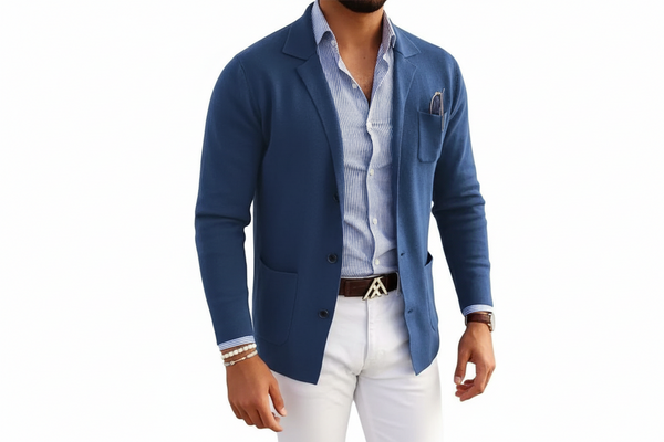 Męska marynarka z klapami z wycięciem-Blazers for Men-Olave