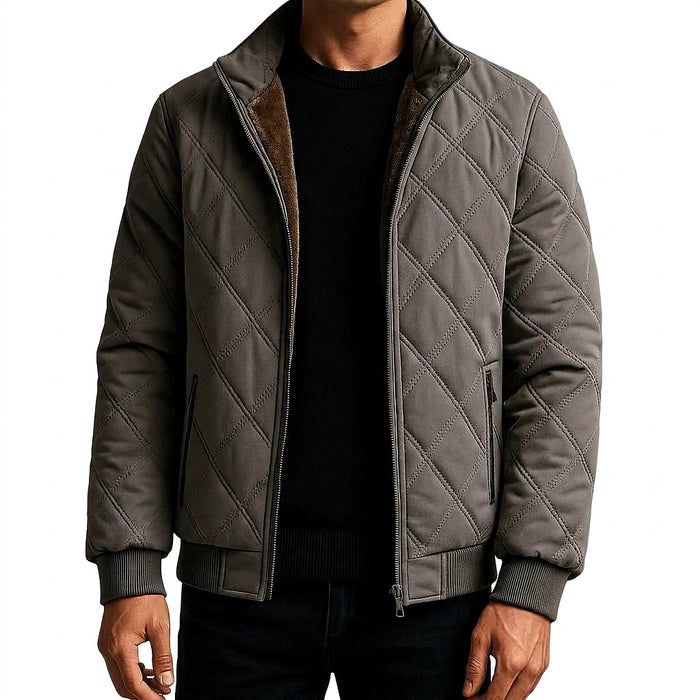 Męska pikowana kurtka bomberka ze stójką-Jackets for men-Olave