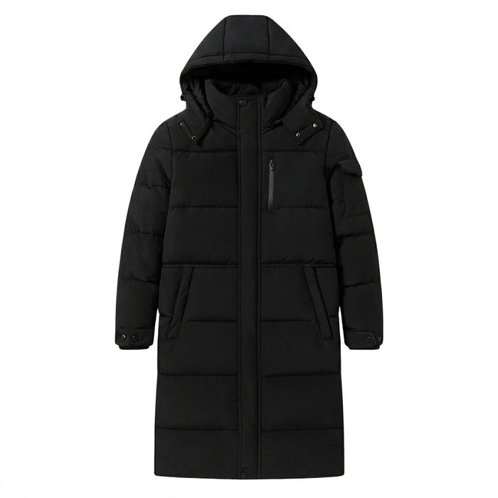 Męski długi płaszcz puchowy z kapturem-Coats for men-Olave