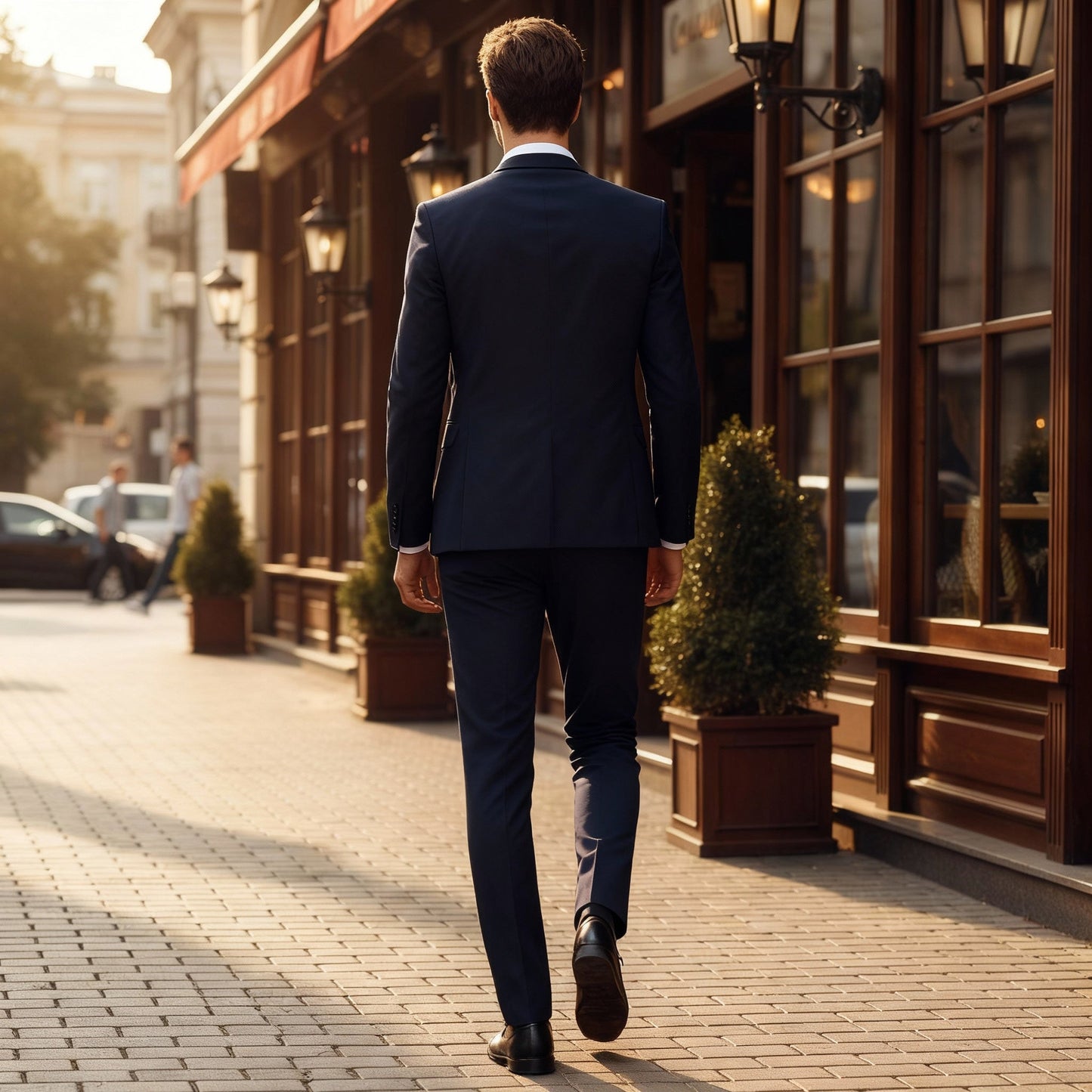 Męski garnitur dwuczęściowy z jednorzędową marynarką i prostymi spodniami-Sets for Men-Olave