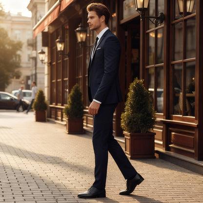 Męski garnitur dwuczęściowy z jednorzędową marynarką i prostymi spodniami-Sets for Men-Olave