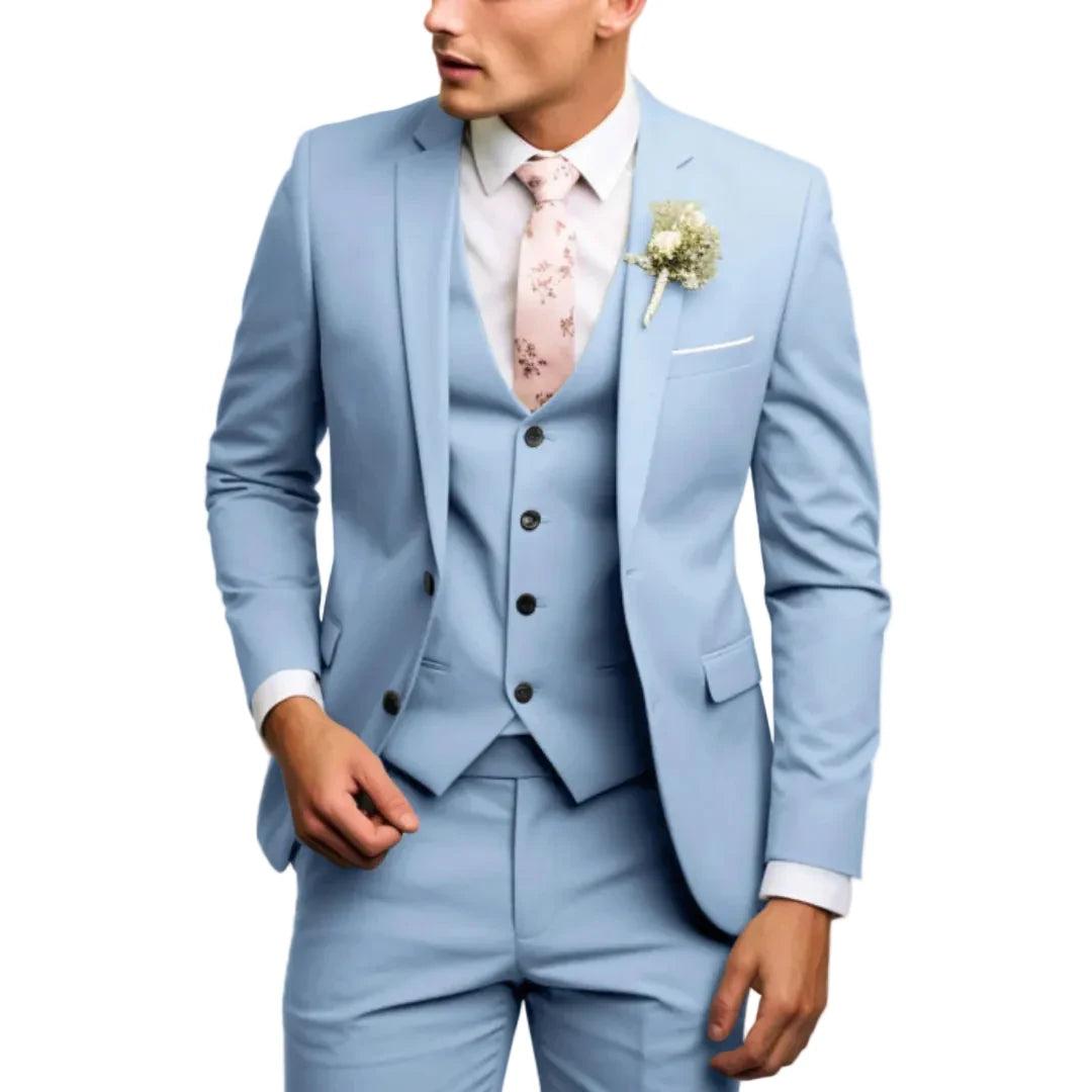 Męski Garnitur Trzyczęściowy z Marynarką Kamizelką i Spodniami-Sets for Men-Olave