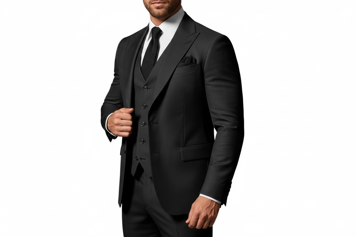 Męski Garnitur Trzyczęściowy z Marynarką z Klapami i Kamizelką-Sets for Men-Olave