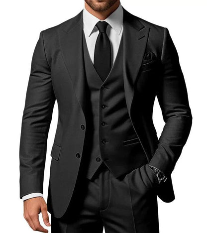 Męski Garnitur Trzyczęściowy z Marynarką z Klapami i Kamizelką-Sets for Men-Olave