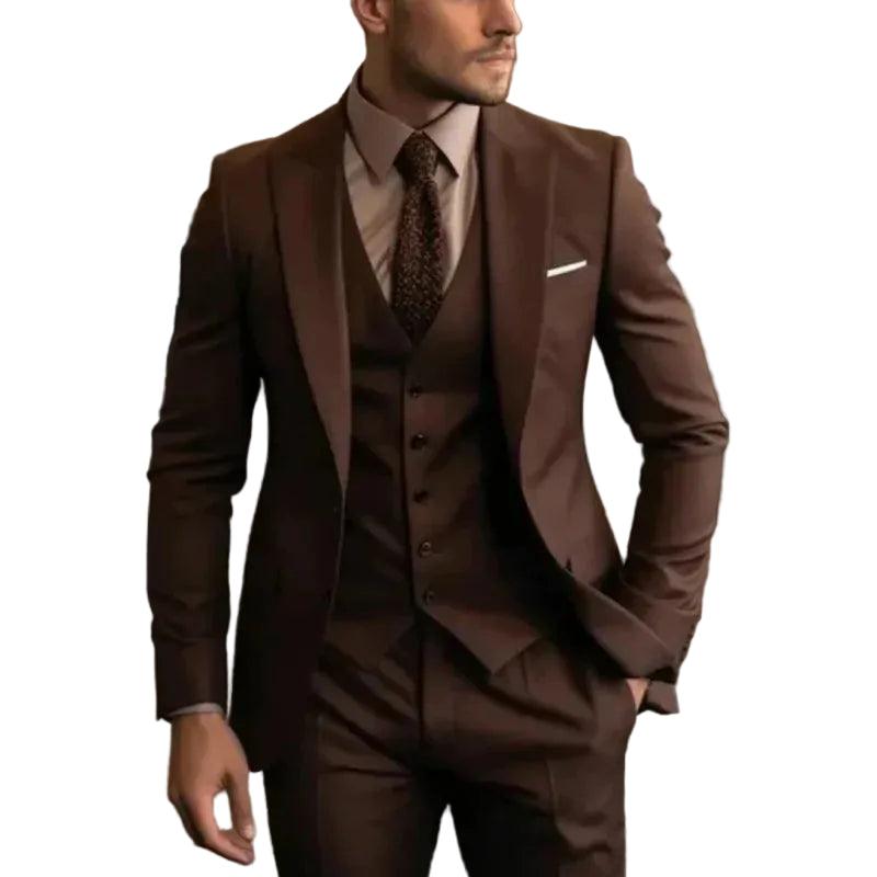 Męski garnitur trzyczęściowy zestawi z marynarką, kamizelką i spodniami-Sets for Men-Olave