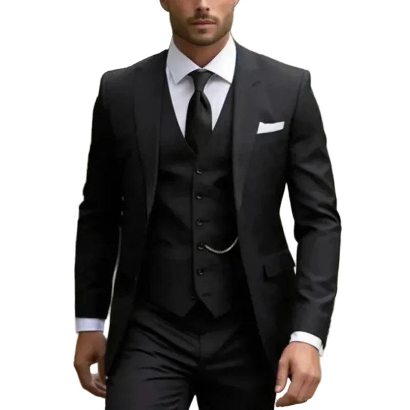 Męski garnitur trzyczęściowy zestawi z marynarką, kamizelką i spodniami-Sets for Men-Olave