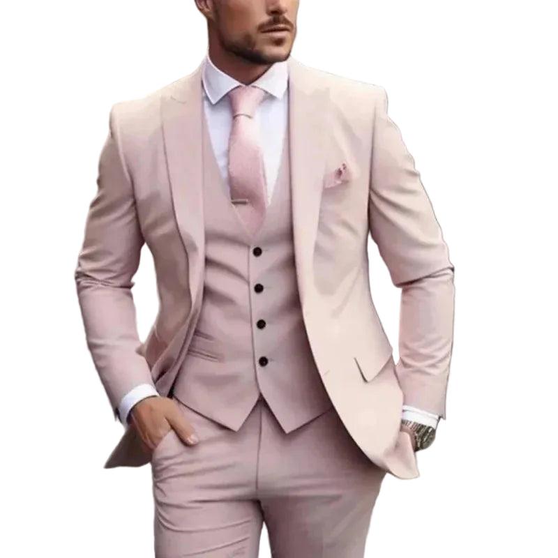 Męski garnitur trzyczęściowy zestawi z marynarką, kamizelką i spodniami-Sets for Men-Olave