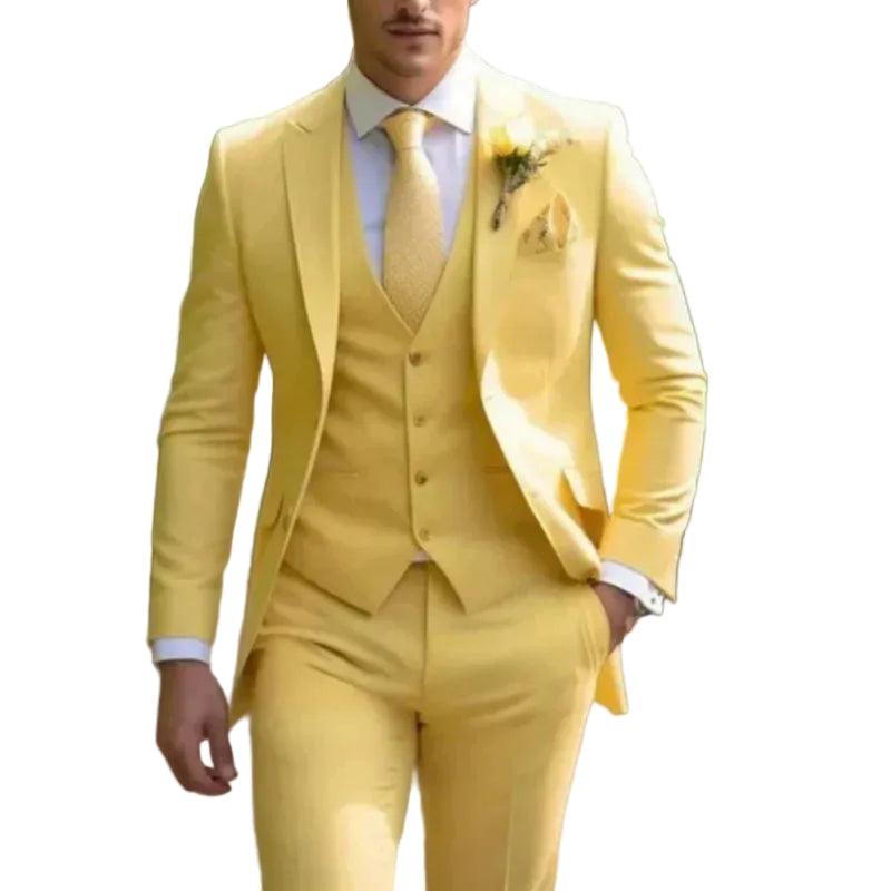 Męski garnitur trzyczęściowy zestawi z marynarką, kamizelką i spodniami-Sets for Men-Olave