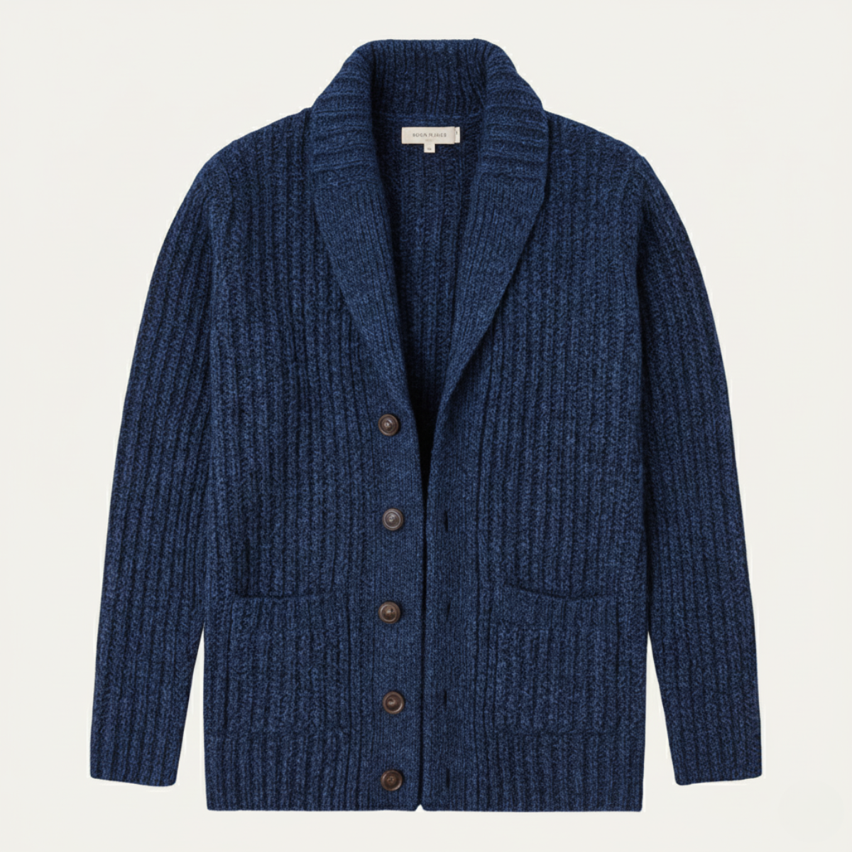 Męski kardigan o grubym splocie z szalowym kołnierzem-Cardigan for men-Olave