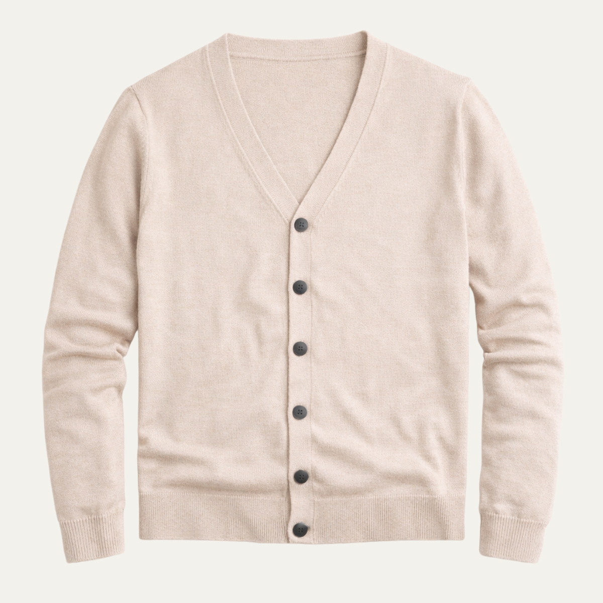 Męski kardigan zapinany na guziki z dekoltem w serek i ściągaczami-Cardigans for Men-Olave