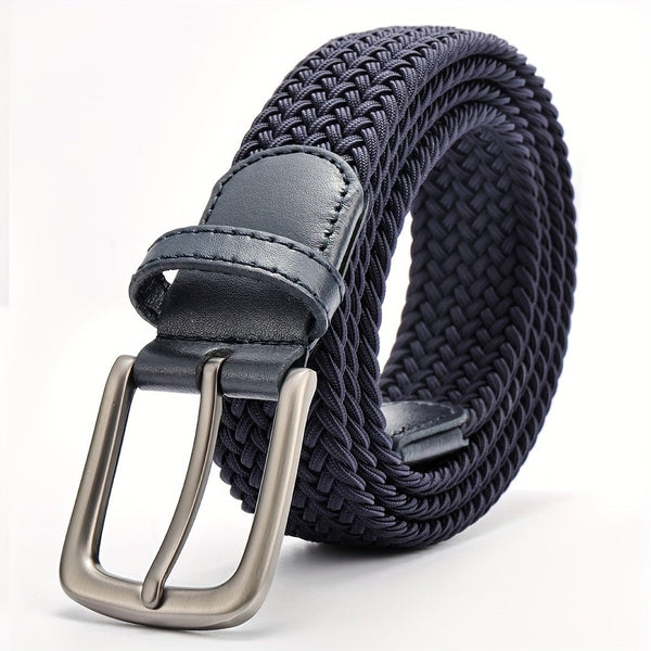 Męski pasek pleciony z kwadratową klamrą-Accessories for Men-Olave