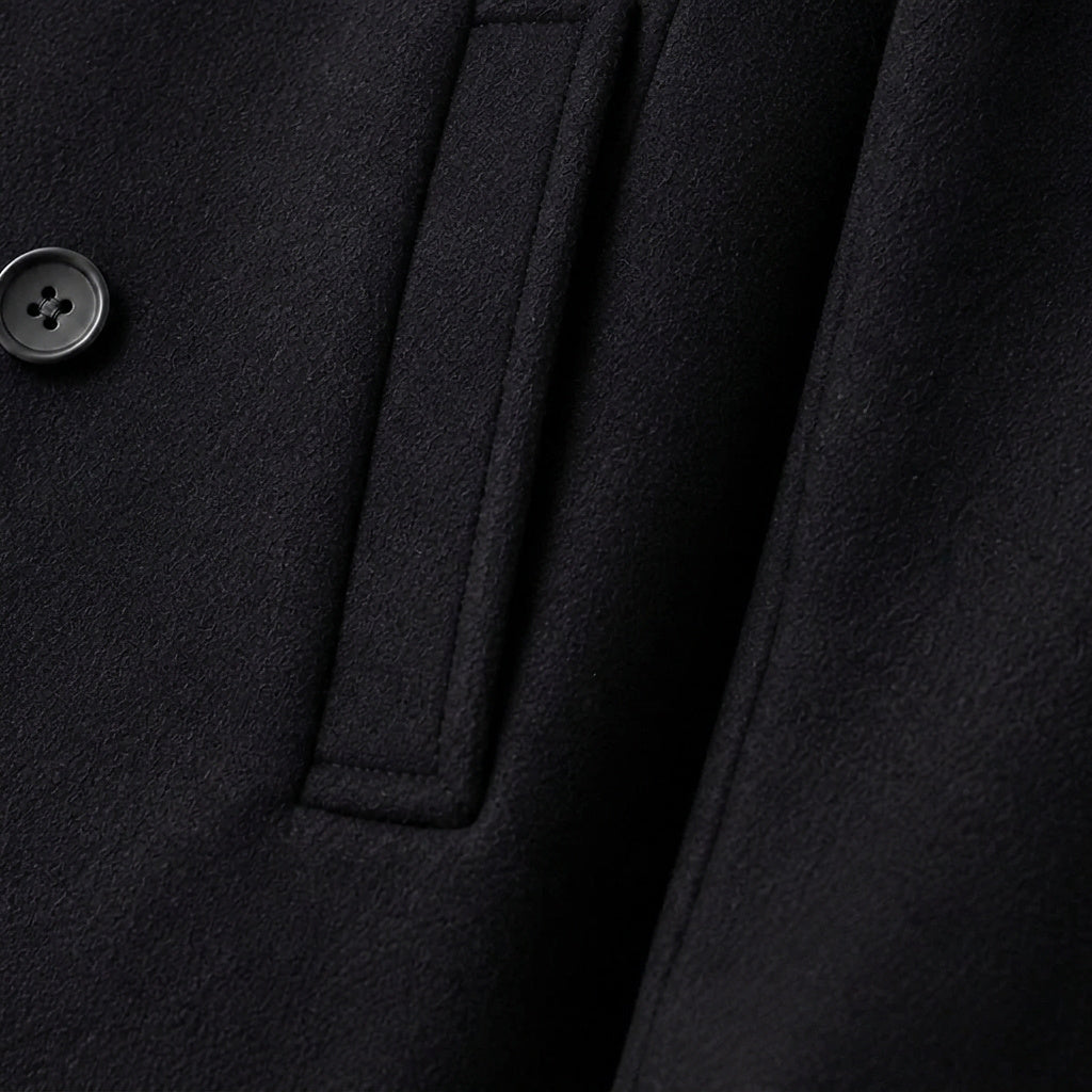 Męski płaszcz typu bosmanka z domieszką wełny i klapami-Coats for men-Olave