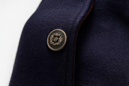 Męski płaszcz z mieszanki wełny ze stójką i pikowaną podszewką-Coats for men-Olave