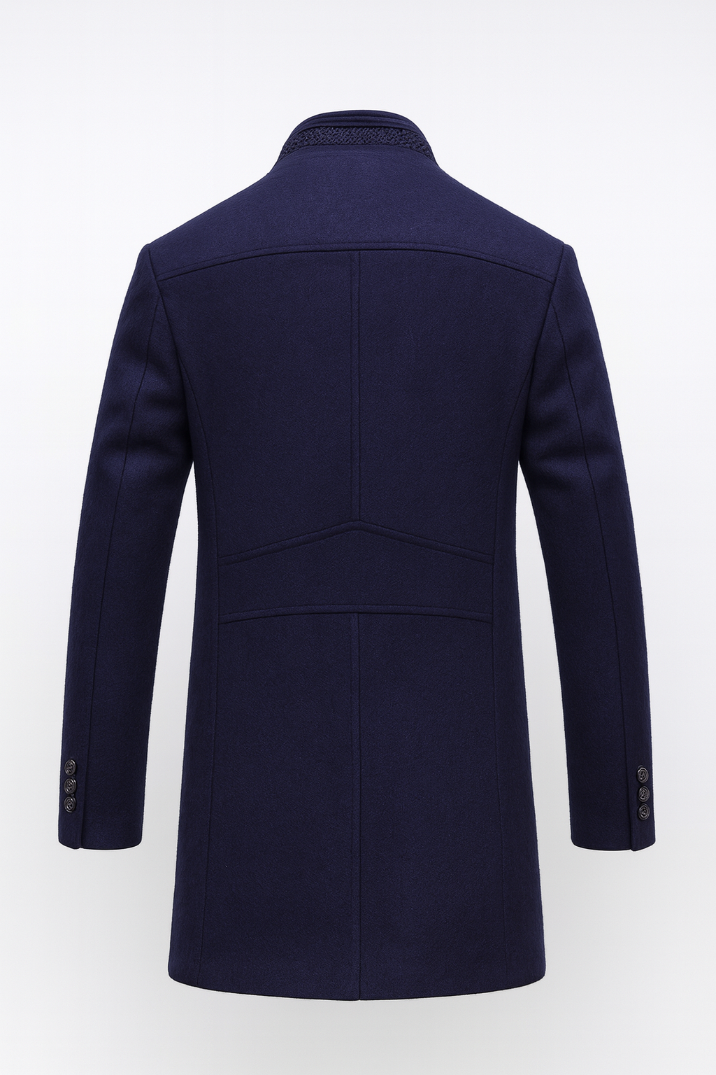 Męski płaszcz z mieszanki wełny ze stójką i pikowaną podszewką-Coats for men-Olave