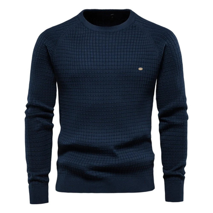 Męski sweter z dzianiny o fakturze kratki-Sweaters for men-Olave
