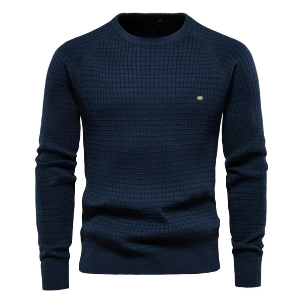 Męski sweter z dzianiny o fakturze kratki-Sweaters for men-Olave