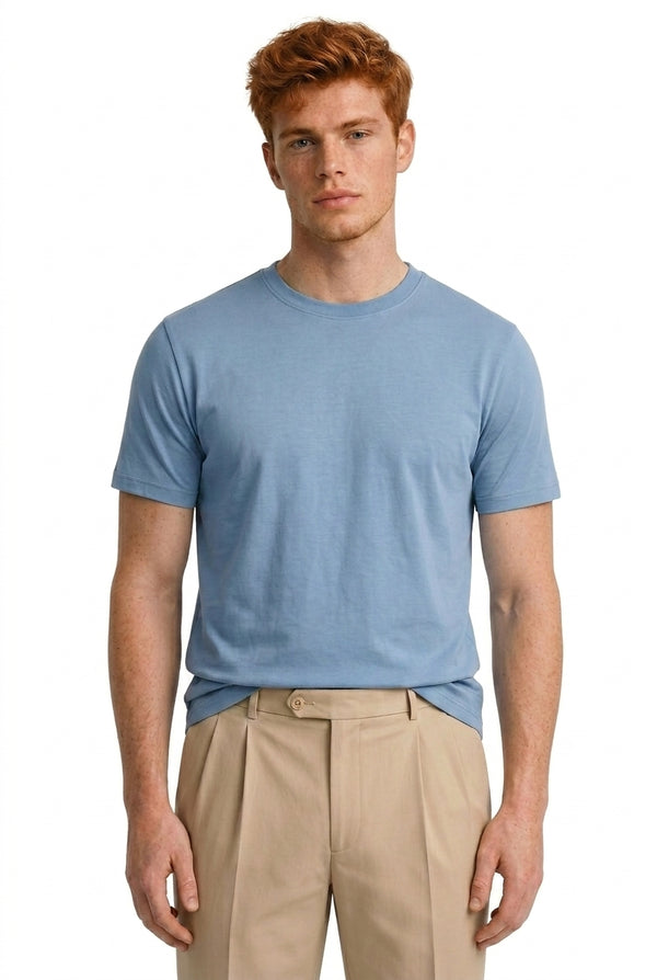 Męski t-shirt z okrągłym dekoltem i krótkimi rękawami-T-shirt for men-Olave