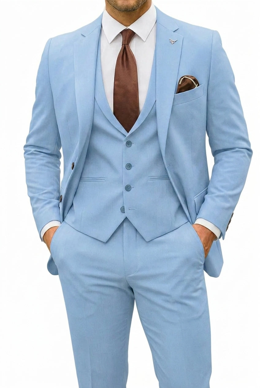 Męski trzyczęściowy garnitur z marynarką, kamizelką i spodniami-Sets for Men-Olave