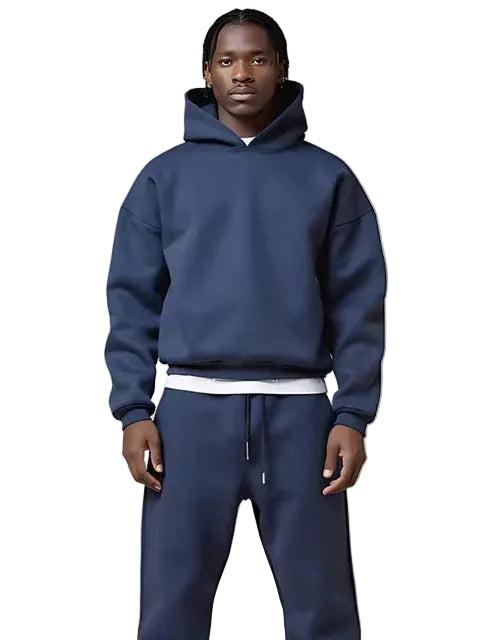 Męski zestaw bluzy z kapturem i spodni dresowych-Sets for Men-Olave