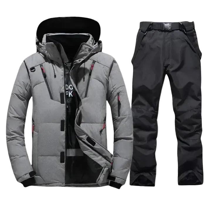 Męski zestaw z kurtką z kapturem i spodniami z prostymi nogawkami-Olave