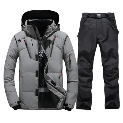 Męski zestaw z kurtką z kapturem i spodniami z prostymi nogawkami-Olave