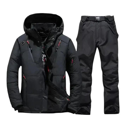 Męski zestaw z kurtką z kapturem i spodniami z prostymi nogawkami-Sets for Men-Olave