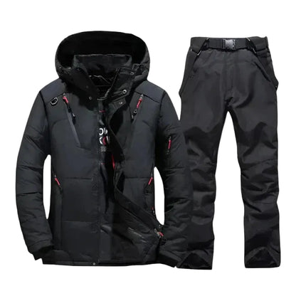 Męski zestaw z kurtką z kapturem i spodniami z prostymi nogawkami-Olave