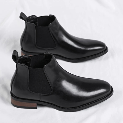 Męskie botki z elastycznymi panelami bocznymi i uchwytami-Footwear for men-Olave