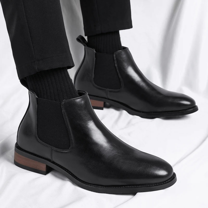 Męskie botki z elastycznymi panelami bocznymi i uchwytami-Footwear for men-Olave