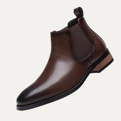 Męskie botki z elastycznymi panelami bocznymi i uchwytami-Footwear for men-Olave