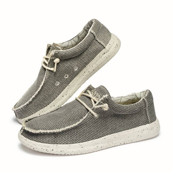 Męskie buty sznurowane z teksturowaną powierzchnią i kontrastową podeszwą-Footwear for men-Olave