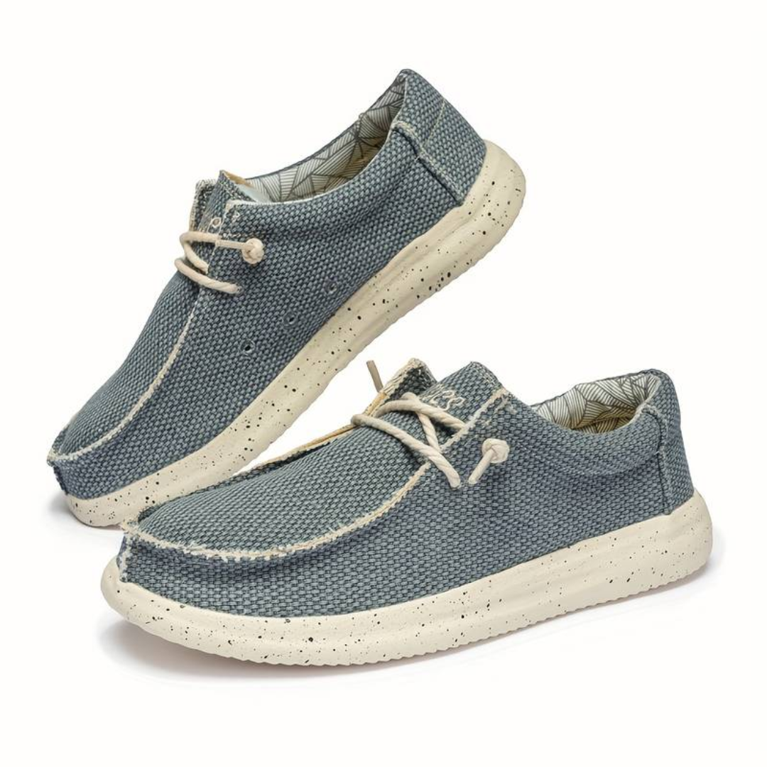 Męskie buty sznurowane z teksturowaną powierzchnią i kontrastową podeszwą-Footwear for men-Olave