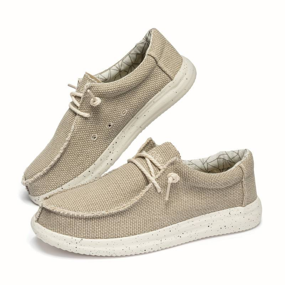Męskie buty sznurowane z teksturowaną powierzchnią i kontrastową podeszwą-Footwear for men-Olave