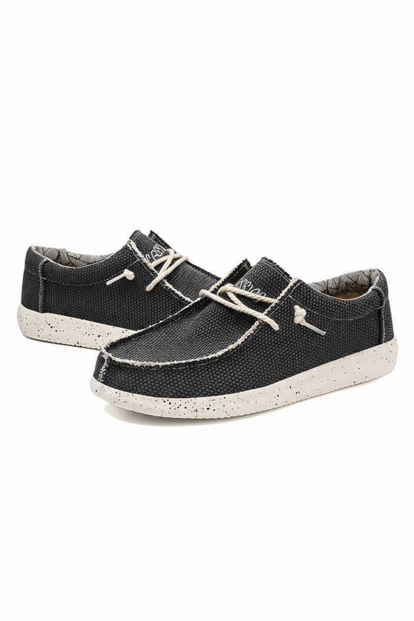 Męskie buty sznurowane z teksturowaną powierzchnią i kontrastową podeszwą-Footwear for men-Olave